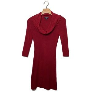 BEBE dark red cowl neck tunic stretchy sweater